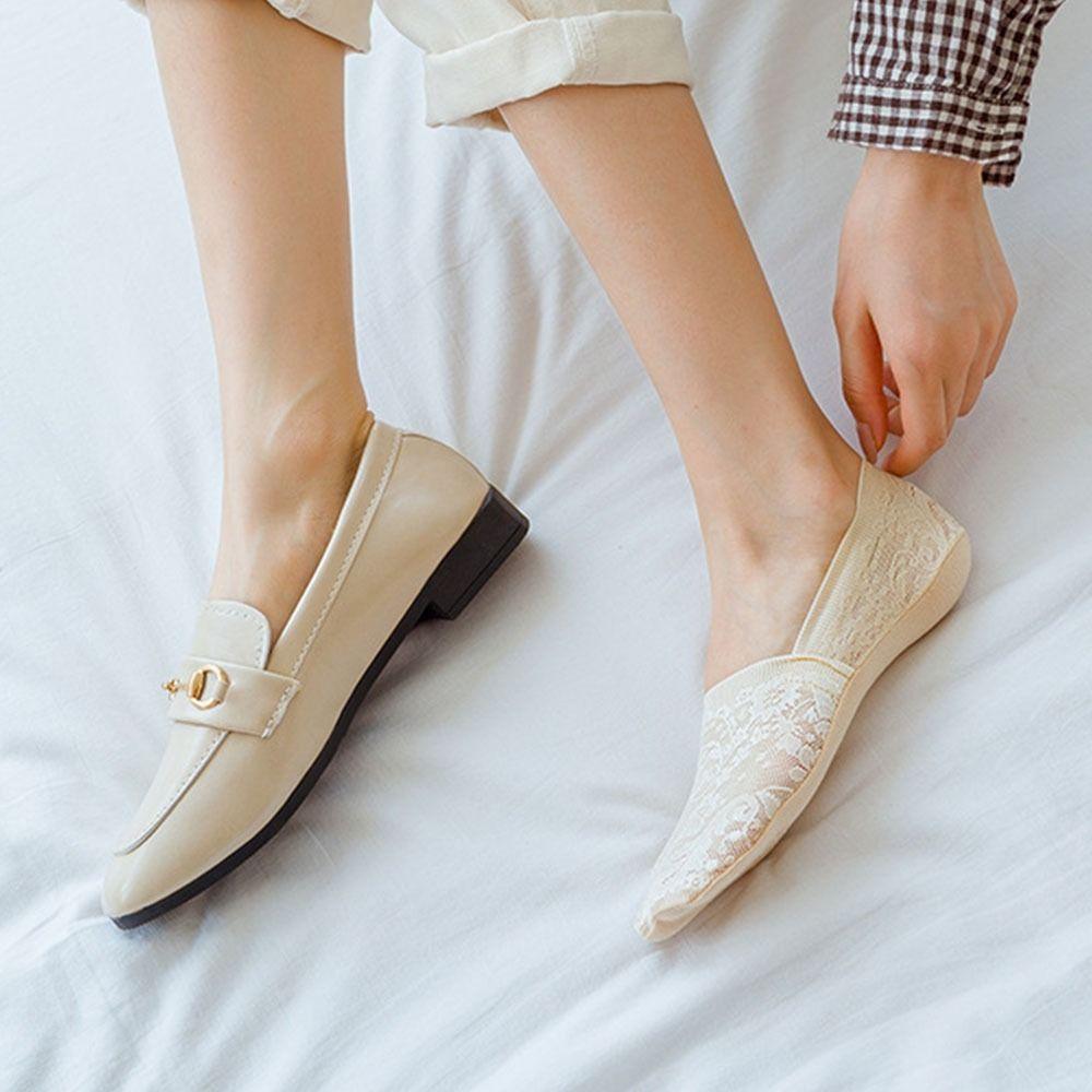 Summer Low-top Invisible Socks Breathable Non-slip  Lace Socks New Women's Lace Boat Socks
