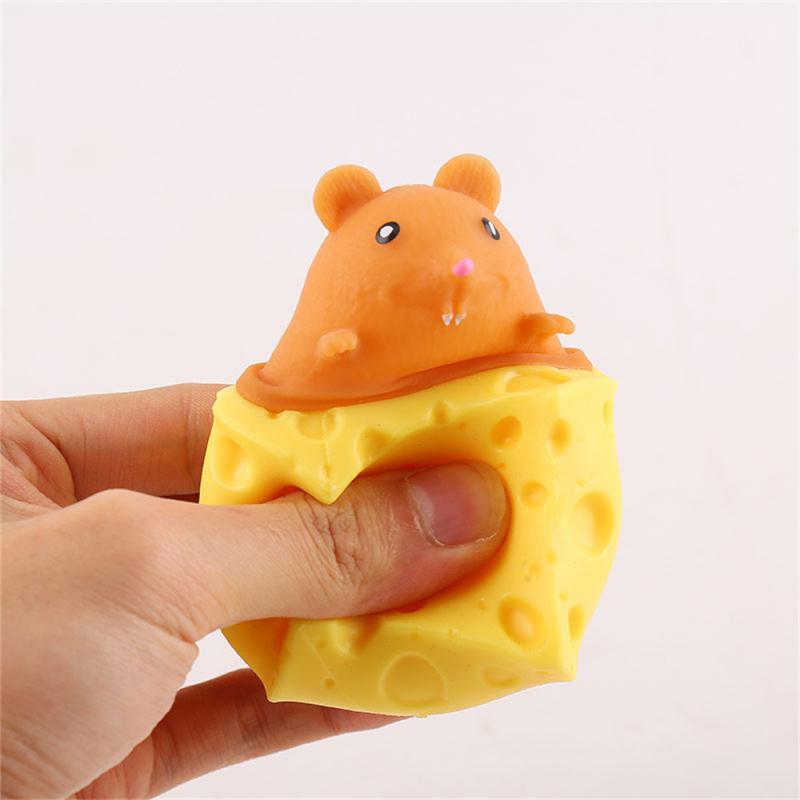Всплывающая забавная мышь и сырный блок, сжимаемая антистрессовая игрушка, прятки, игрушки для снятия стресса для детей и взрослых