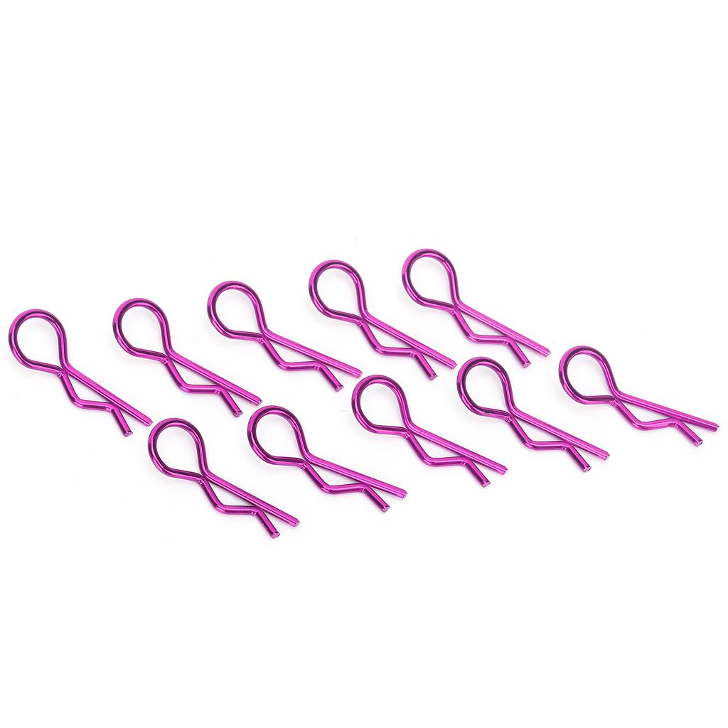 10Pcs RC Car Shell Clip RShape Metal Body Clips Pins for 15 16 18 110 RC Car(Violet ) Violet
