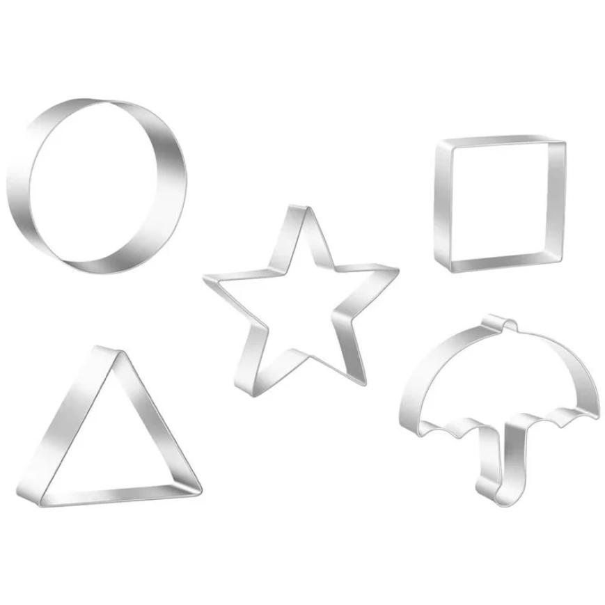 Набор из 5 форм для сахарного печенья, инструменты для самостоятельного изготовления корейских сахарных конфет, формы для конфет из кальмаров из нержавеющей стали для домашнего декора