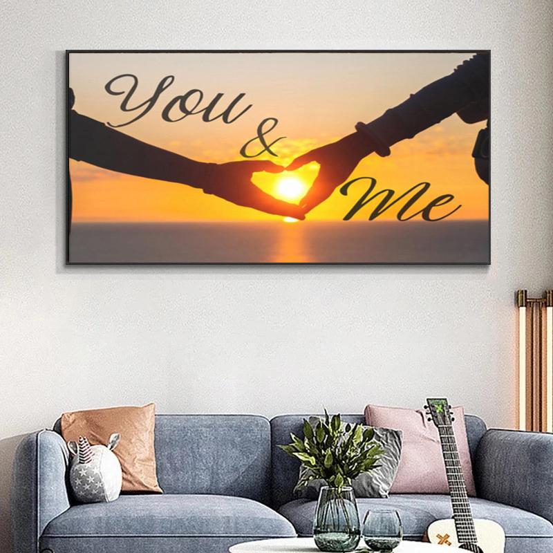 Full 5D Diy Diamond Painting Love At Dusk Embroidery Cross Stitch Home Decor Handmade Gift