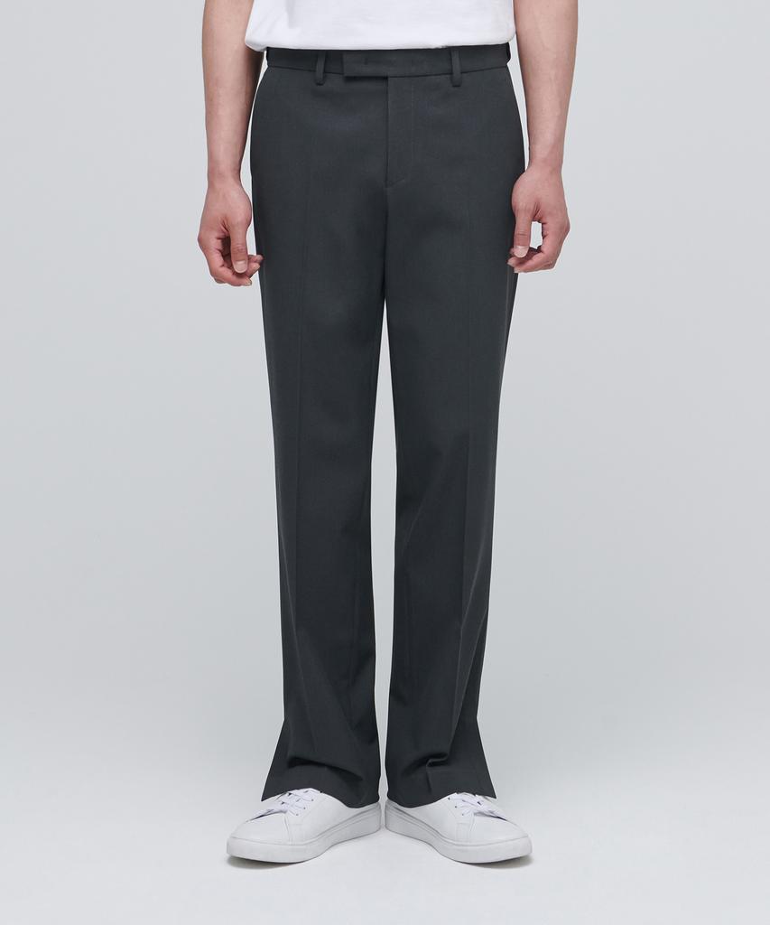 MUSINSA STANDARD Semi-Wide Slit Hidden Banding Slacks [Gray]
