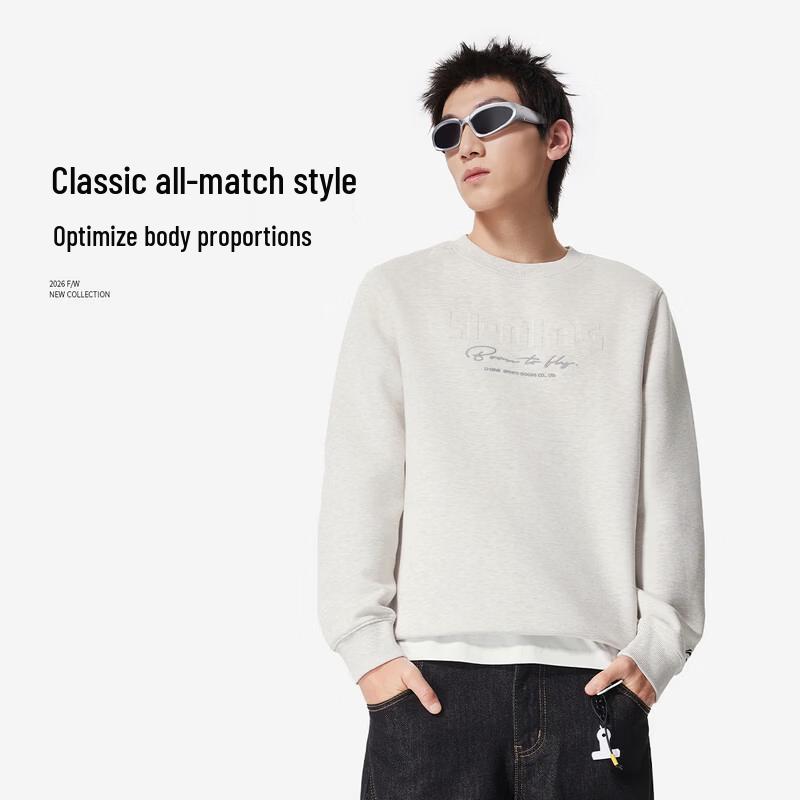 LI-NING Men's Autumn Casual Crewneck Sweatshirt