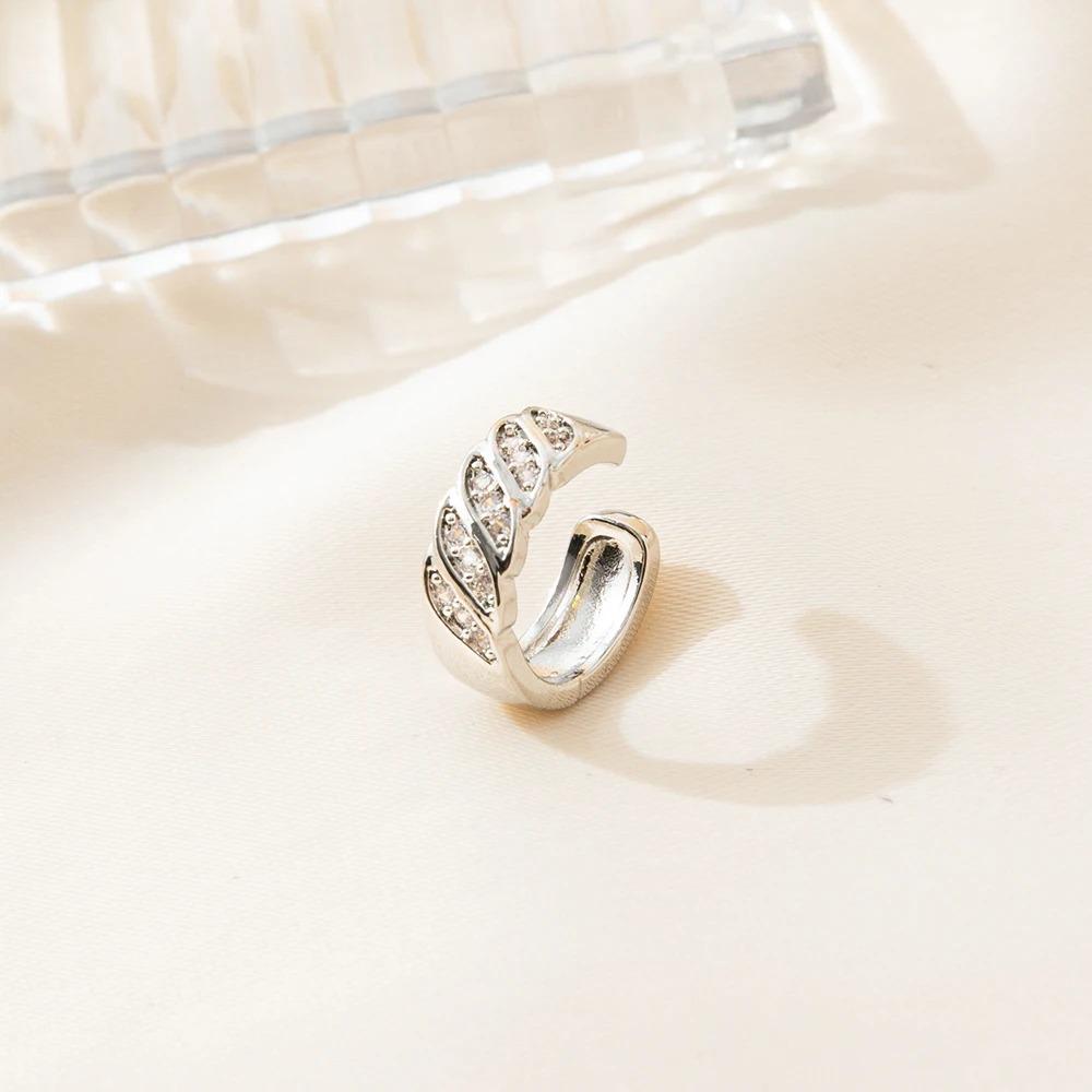 3 шт. Цирконий Корейская Волна Многослойные Геометрические Ear Cuff Клипсы Серьги Для Женщин Без Прокола Непрокалываемые Украшения