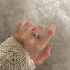 Модная фактурная глянцевая геометрическая кольцо-кольцо со вставками из бриллиантов, новое в кольцах для женщин, регулируемое, подходит для повседневной носки
