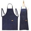 Solid Color Denim Canvas Apron: Lightweight Barber, Kitchen & Coffee Shop Cape
