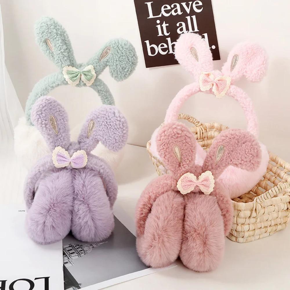 Милые плюшевые зимние теплые наушники, уши-непромокаемые, складные утеплители для ушей, подарки для девочек на осень и зиму, подходят для ежедневных прогулок