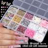 15 Grid Resin Alloy Charms 3D Hollow Butterfly Heart Flower Mini Beads Fake Nail Accessories DIY Nail Art Decor