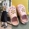 Летние корейские женские туфли с дырочками, нескользящая верхняя одежда, повседневная новая пляжная обувь, женские милые тапочки для медсестер на толстой подошве