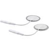10 Pcs White 1in Round Reusable Electrodes 2.0mm Replacement for Tens EMS Massager