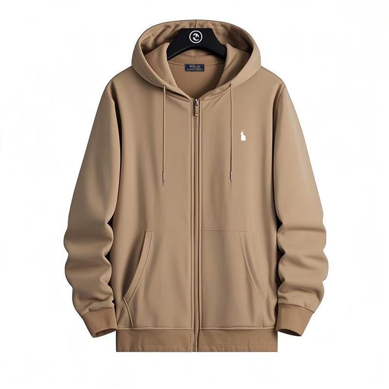 Мужская повседневная толстовка на молнии с длинным рукавом RL с вышивкой маленькой лошади