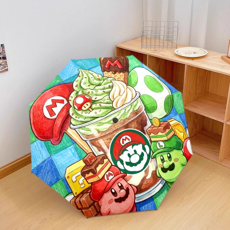 1 шт. Автоматический складной зонт с рисунком Super Mario, 8 спиц, портативный, складной, для путешествий, Рождественский, День рождения, Подарок