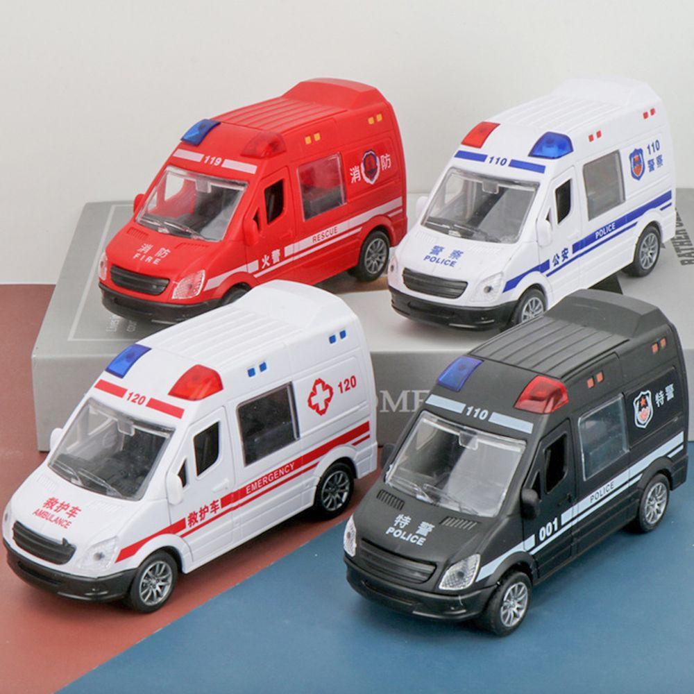 Door Smooth Surface Children Boy Gift Car Model Police Car Fire Truck Ambulance Inertial Car Toy