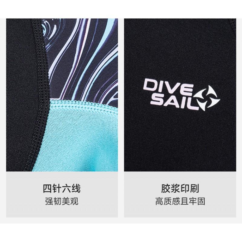 Womens 2mm Neoprene Wetsuit Full Body Long Sleeve Short Pants Snorkeling Diving Swimming Surfing Warmth