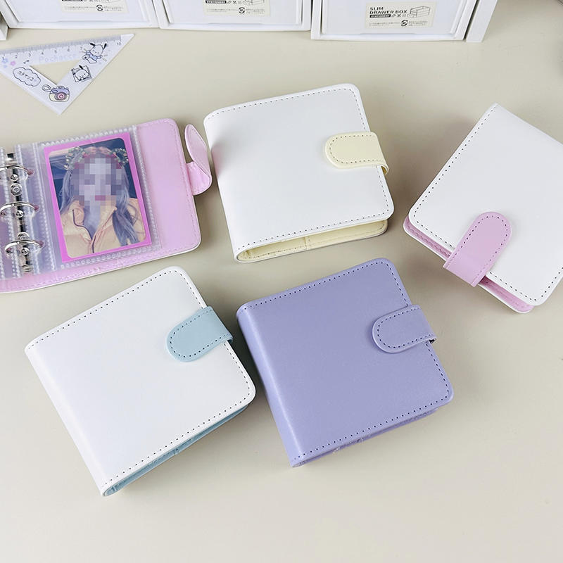 Легкий Мини K-pop Обложка для Альбома для Фотокарточек Кожаный Маленький Фотоальбом на Разъемных Листах для Организатора Коллекционных Карт Игровых Карт
