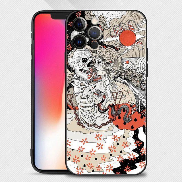 Забавный чехол для телефона с изображением солнца и луны для Iphone 14 13 12 11 Pro Max Xs Max Xr X 7 8 Plus 12 Mini 6s, силиконовый чехол черного цвета