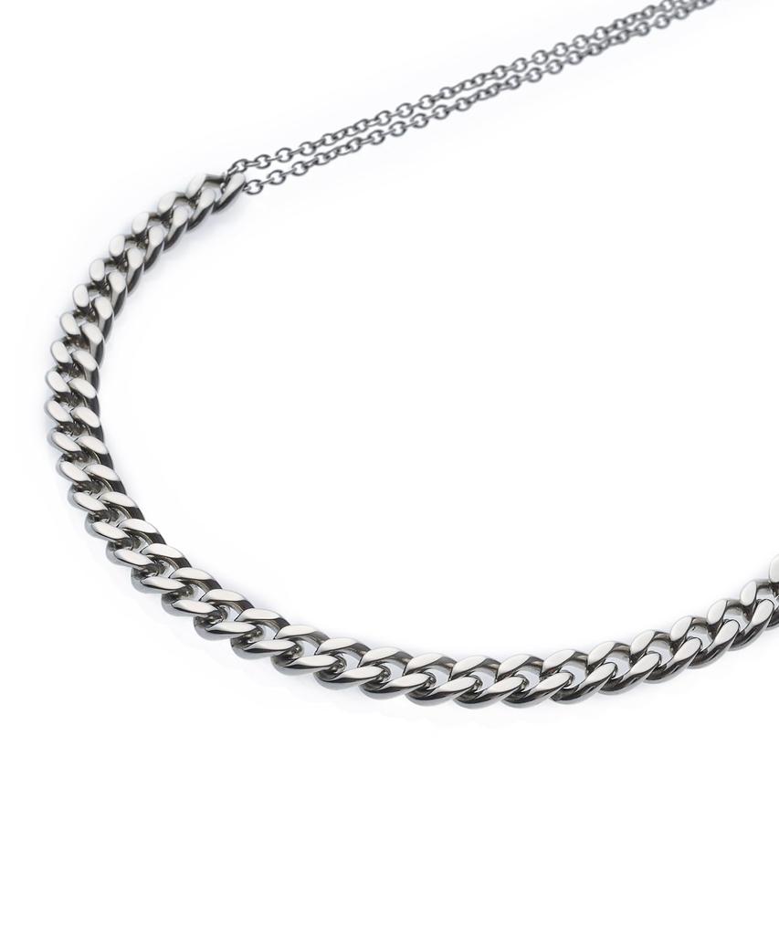 Ожерелье из хирургической нержавеющей стали с двойной цепочкой, совместимое с аллергией на металл Sene CN210021 [CENE] [серебро] для женщин