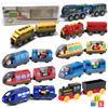 New Battery Operated Kids Electric Train Gift Box Diecast Magnetic Locomotive Slot Toy for Wooden Train Rail Track Toys Kid Gift