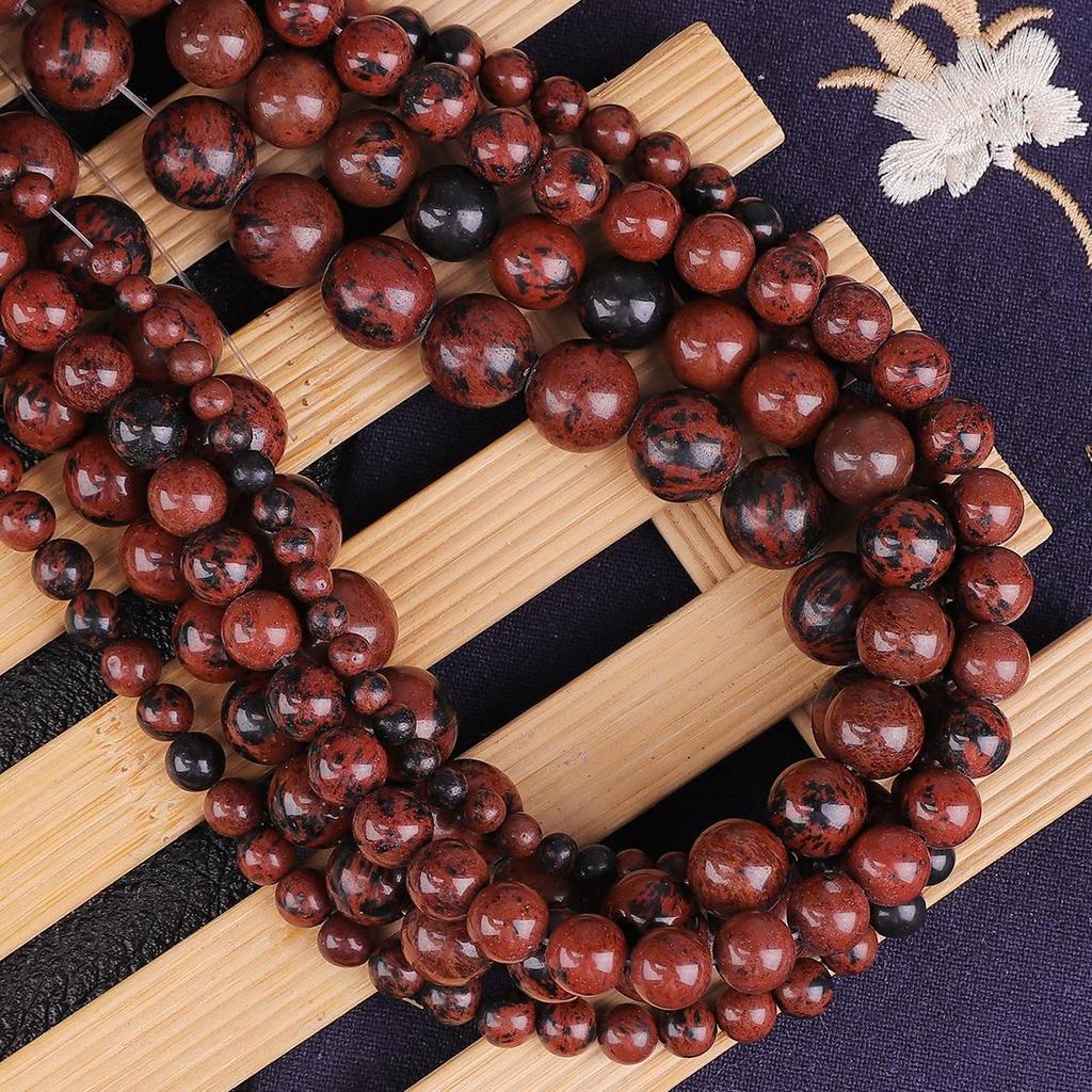 Натуральный камень красный обсидиан круглые свободные бусины для изготовления ювелирных изделий DIY аксессуары