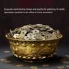 Brass Brass Treasure Bowl Classic Embossed Wealth Prosperity Bowl  Table Centerpieces