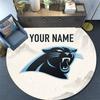 Custom Name,Carolina Panthers pattern round rug,Carpet Rug for Living Room Bedroom Playroom ,Non-slip Floor Mat,Holiday Gifts and Birthday Gifts.