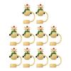 2/5/10Pcs Christmas Straw Cover Cute Ghost Design Silicone Straw Cap Dustproof Splash Proof 10mm Straw Tips Washable Anti-Slip Fit Lids Cup