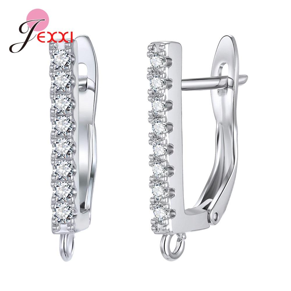 Korean Style Various Models Crystal Earring Findings Genuine 925 Sterling Silver Earring Findings Jewelry Accessories For DIY
