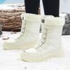 Women High-top Snow Boots Plush Warm Cotton Shoes Anti-slip Outdoor Hiking Sports Shoes Thick Soled Winter Boots Waterproof