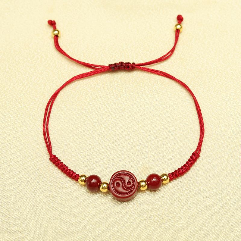 Модный браслет на удачу в год змеи из красной веревки, плетеный браслет в китайском стиле со знаком зодиака змея, мультяшный милый браслет со змеей, новогодний подарок