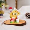 Миниатюрные фигурки домиков, маленькая пасхальная статуэтка пряничного домика в виде кролика, смоляное микроландшафтное украшение для стола, декор для домашней вечеринки