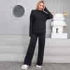 Women's Casual 2 Piece Sweater Set Knitted Pullover Top Wide Leg Pants Lounge Matching Sets Tracksuit Fall Winter Travel Outfits Sweatsuit for Women