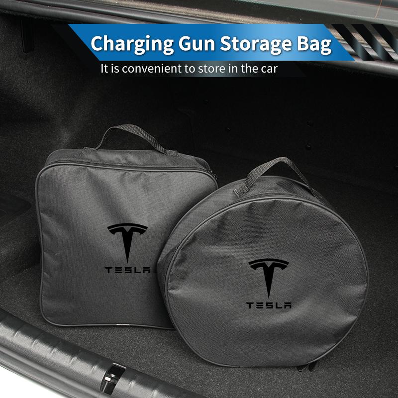 PAJL2 EV Car Valve Charging Cable Storage Box Electric Vehicle Charger Cables Carry Bag For Tesla Model 3 Y S X 2021 Roadster