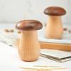 Держатель для зубочисток из цельного дерева, бытовая коробка для зубочисток, деревянная симпатичная банка для зубочисток в виде гриба