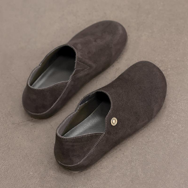 Новые универсальные ленивые туфли Birkenstocks, кожаные, с мягкой подошвой, повседневные, низкие, полностью закрывающие тапочки
