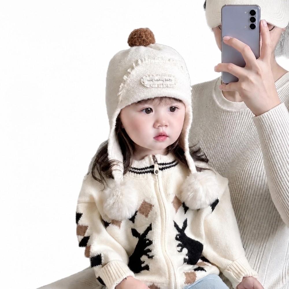 Warm Winter Pom Pom Hat Polyester 10 Months to 3 Years Thick Hat Boys