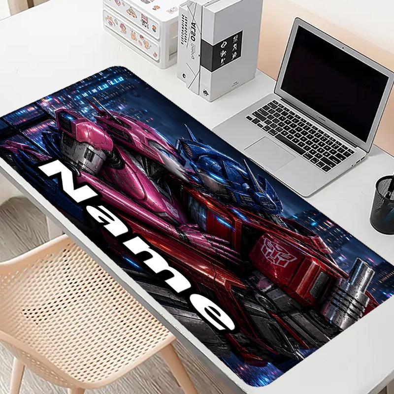 Custom Name Personalized Transformers Pattern Mousepad, Laptop PC Desk Mat, Decorative Desk Mat for Home Keyboard Pad Gift