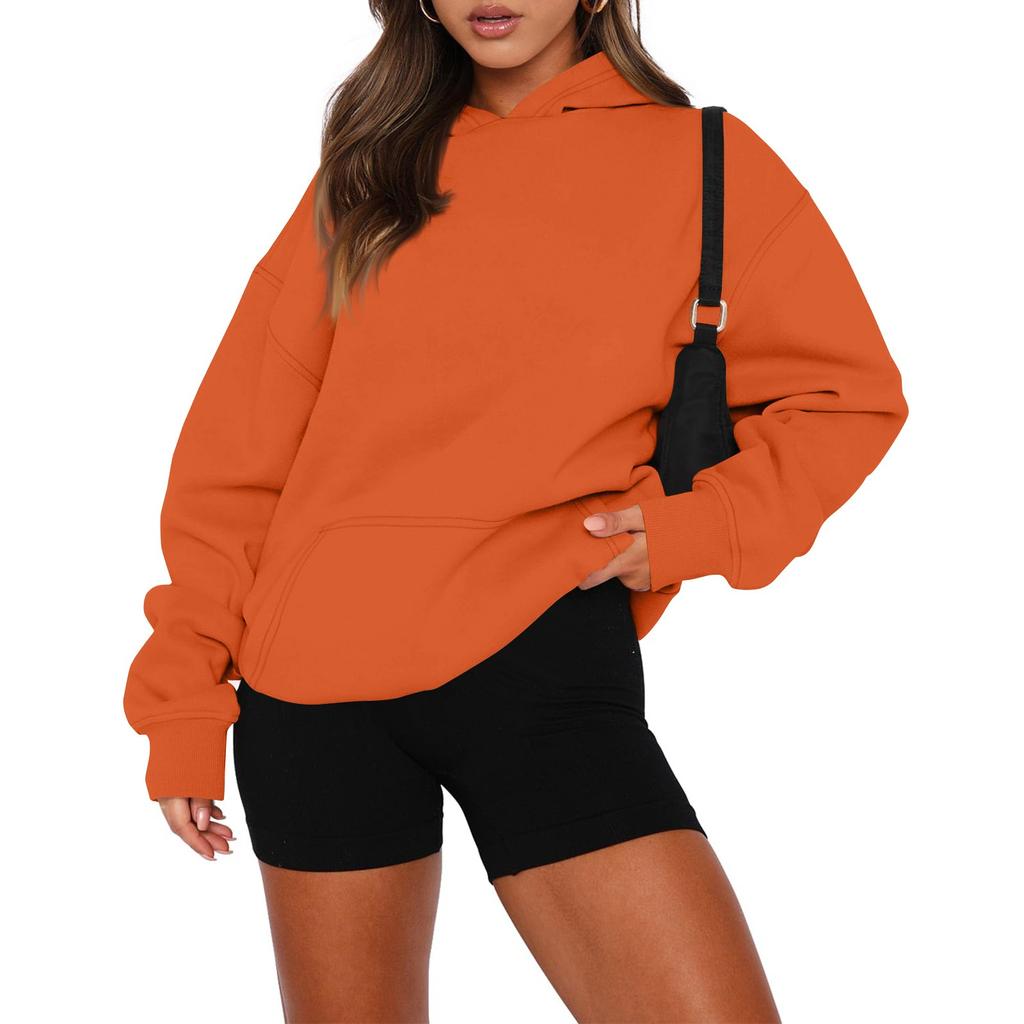 Женский свободный свитшот с круглым вырезом и длинными рукавами, повседневный свободный крой на шнурке