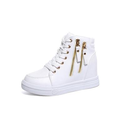 Модная обувь женская 2024 тренд Женская обувь Толстая подошва Белый летний Дышащая Платформа Тренд Круглый носок Женские Повседневные Кроссовки