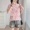 Summer Cotton Maternity T-Shirt for Nursing, Postpartum Wear with Flip-Up Opening, Versatile Bottoming Shirt for Moms