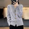 Women S V Neck Button Knit Cardigan Loose Fit Sweater Coat