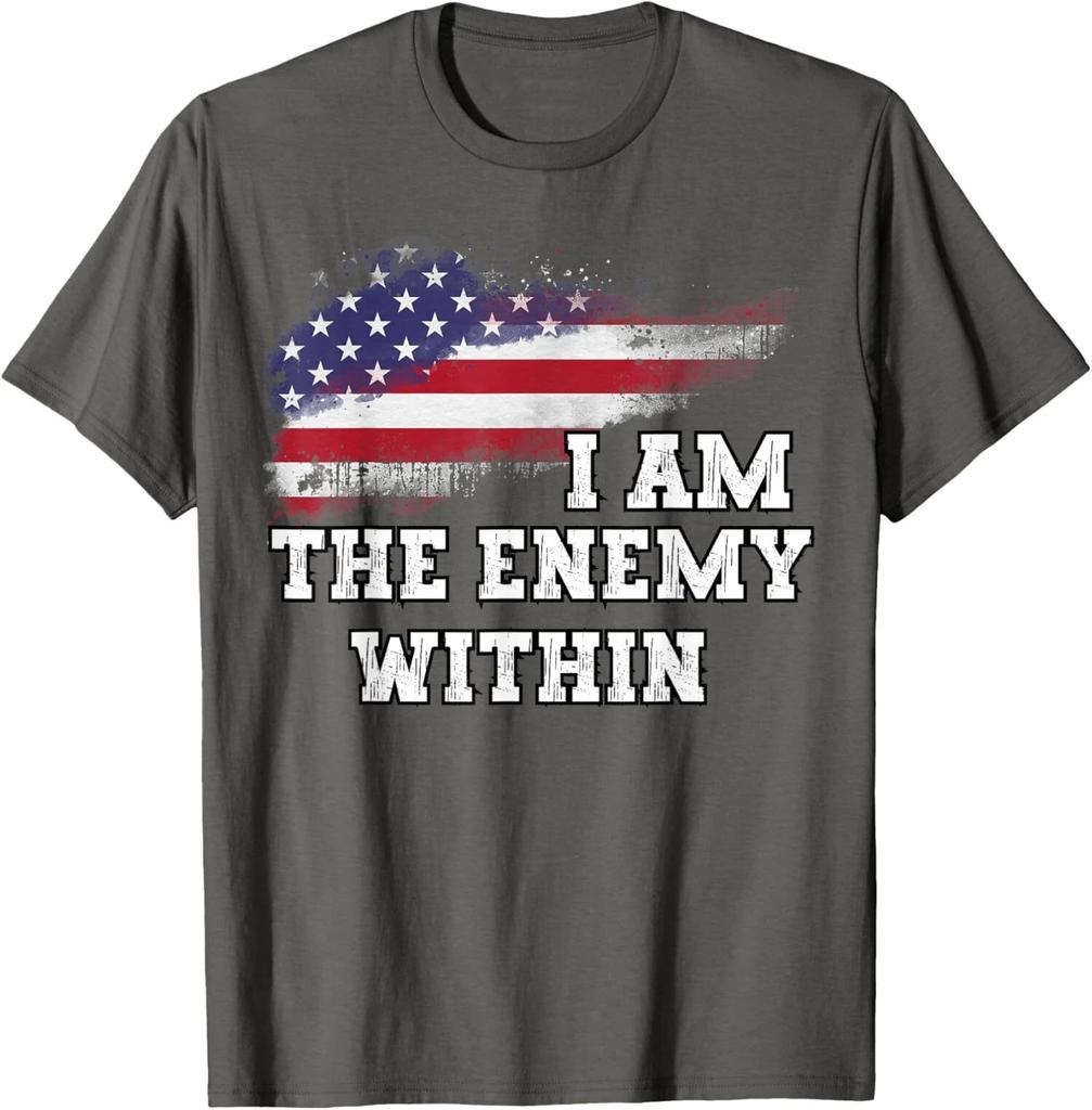 I am The Enemy Within USA Flag Retro Style Unisex T-Shirt