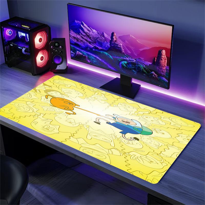 Adventure Time Print Cushion Non-slip Laptop Tablet Big Mousepad XXL Mat Mini PC Playmat With Lock edge