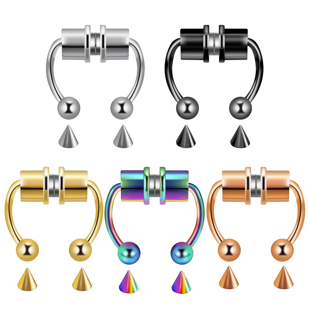Кольца для пирсинга Носовые кольца-обручи Магнитные носовые кольца Обманки для пирсинга носа