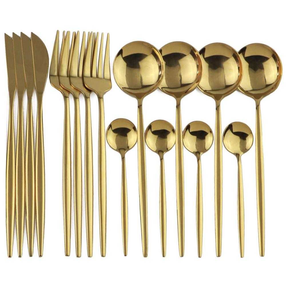 16pcs Luxury Dinnerware Gift Set Stainless Steel Fork Knife Spoon Cutlery Set Wedding Gift Flatware Set With Gift Box