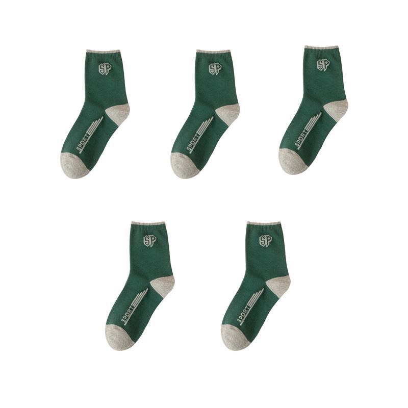 Модные корейские мужские спортивные носки средней длины, впитывающие пот, для осени и зимы