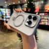 Luxury Matte Holder Phone Case For iPhone 15 Pro Max 14 13 12 11 For Magsafe Shockproof Metal Invisible Magnetic Bracket Back Cover With Lens Film