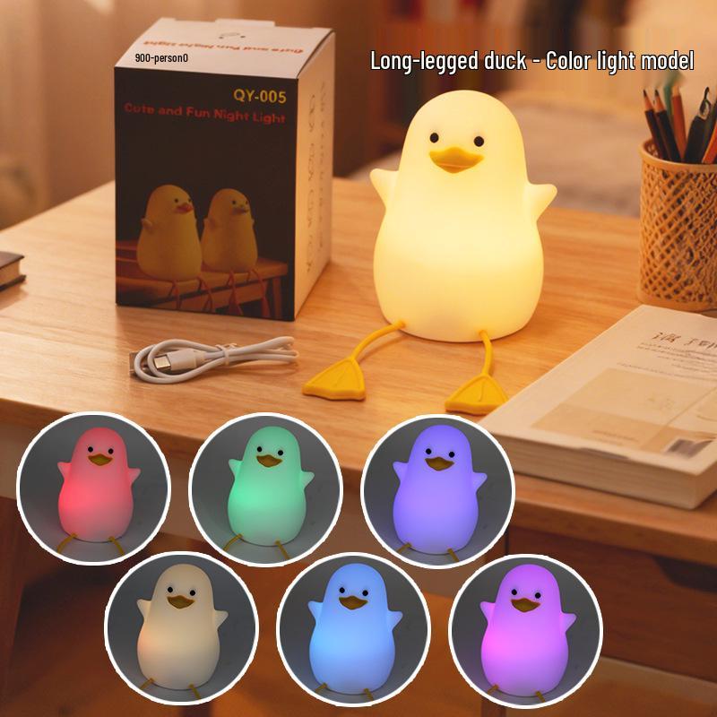 Long-Legged Duck Silicone Night Light - Soft, Bedside Sleep Companion