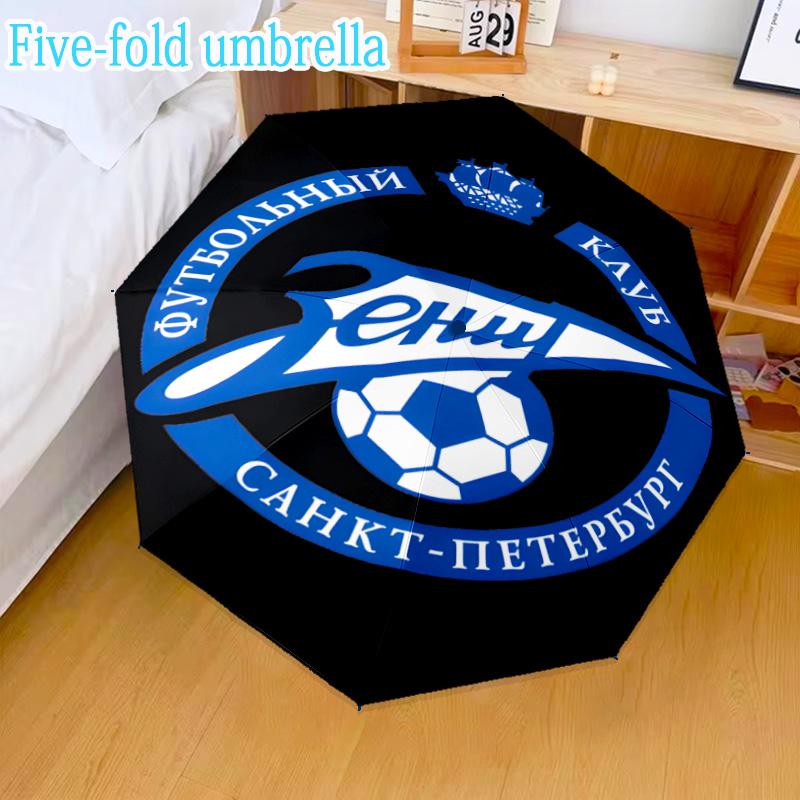 1PC zenit st petersburg Printed Mini Umbrella, 5-Fold, Lightweight, Retractable Umbrella Features 8 Ribs, Ideal for Outdoor Use Gifts