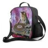 Funny Cat DJ Insulated Lunch Box Leakproof Portable Lunch Bag with Adjustable Shoulder Strap Reusable Cooler Tote Bag for Picnic