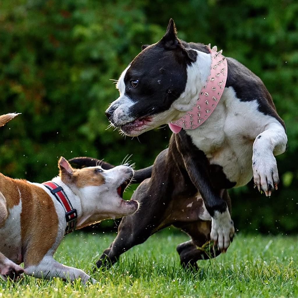 Ошейник для собак с шипами для средних и крупных пород L-3XL Pitbull Mastiff Boxer PU кожаный ошейник для больших собак 4 цвета